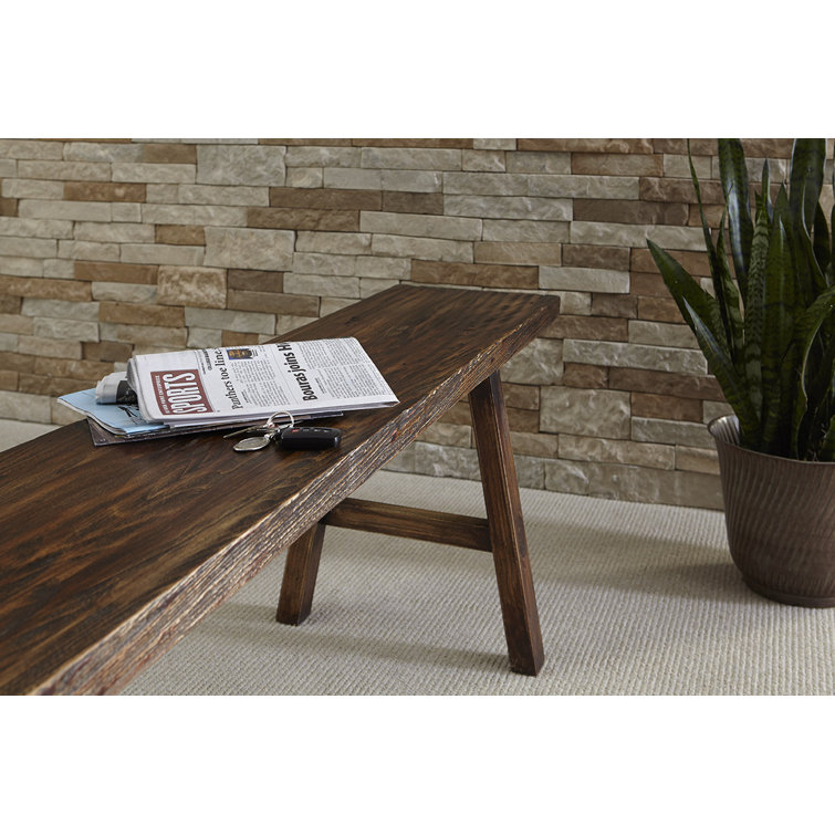 Antique Brown Reclaimed Wood Long Dining Bench