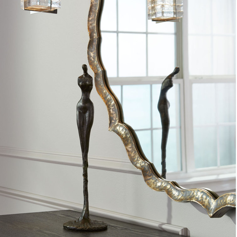 Rustic Round Bronze and Silver 44.25" Mirror