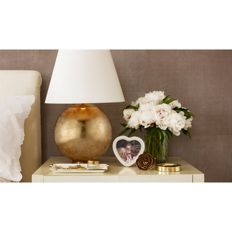 Cream Leather Heart-Shaped Picture Frame with Glass Protector