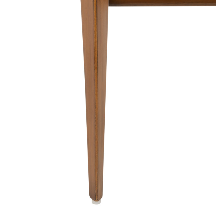 Cream and Mahogany Woven Leather Safari Accent Chair