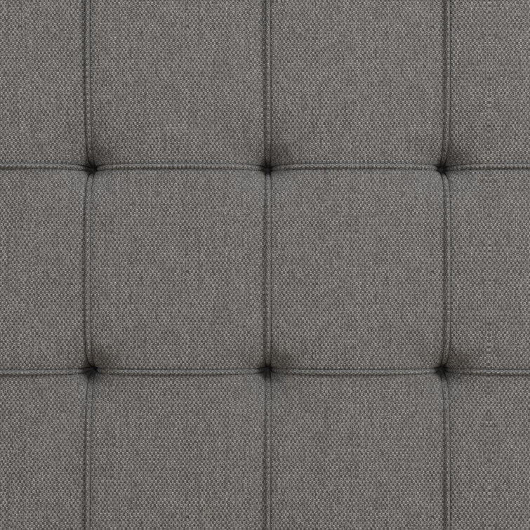 King-Size Gray Linen Upholstered Storage Bed with Tufted Design & 4 Drawers