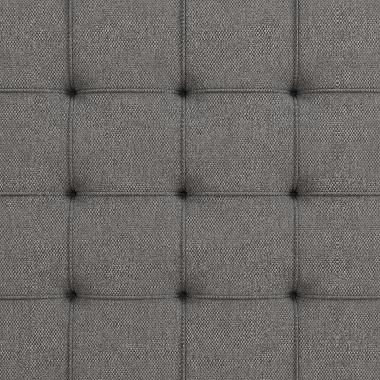 King-Size Gray Linen Upholstered Storage Bed with Tufted Design & 4 Drawers