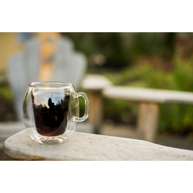 Luigi Bormioli Double-Walled Clear Glass Coffee Mug Set