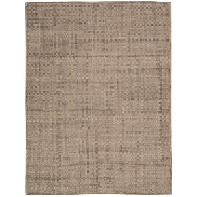 Handmade Chestnut Cotton Geometric Rectangular Area Rug 5' x 7'
