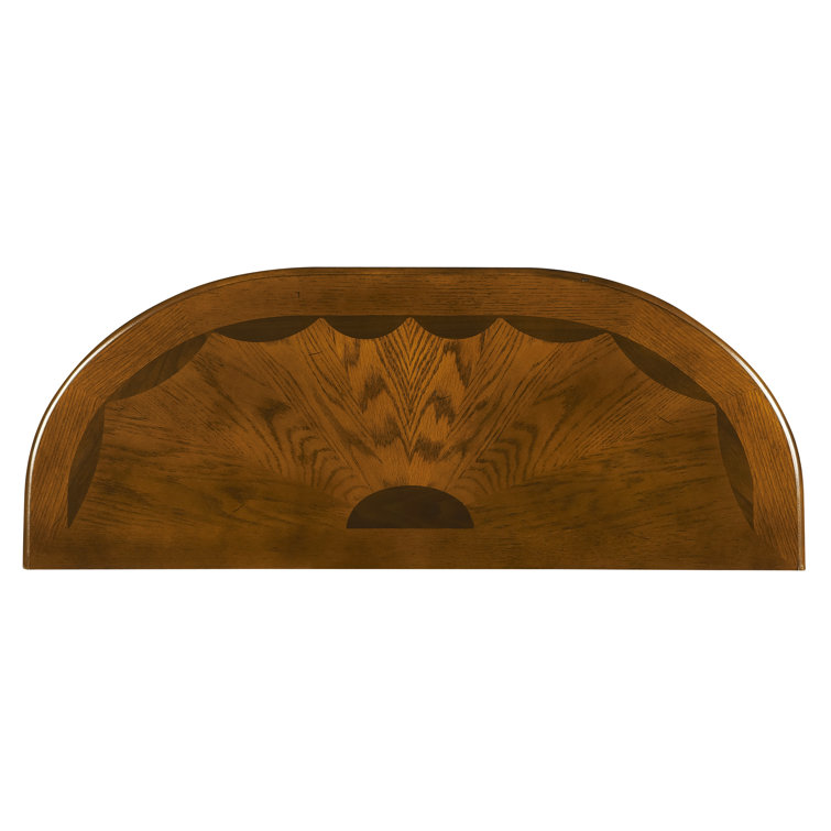 Plantation Cherry Demilune Console Table with Sunburst Top