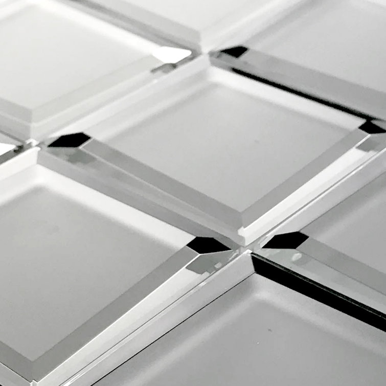Silver Frosted Matte Beveled Glass Mosaic Tile