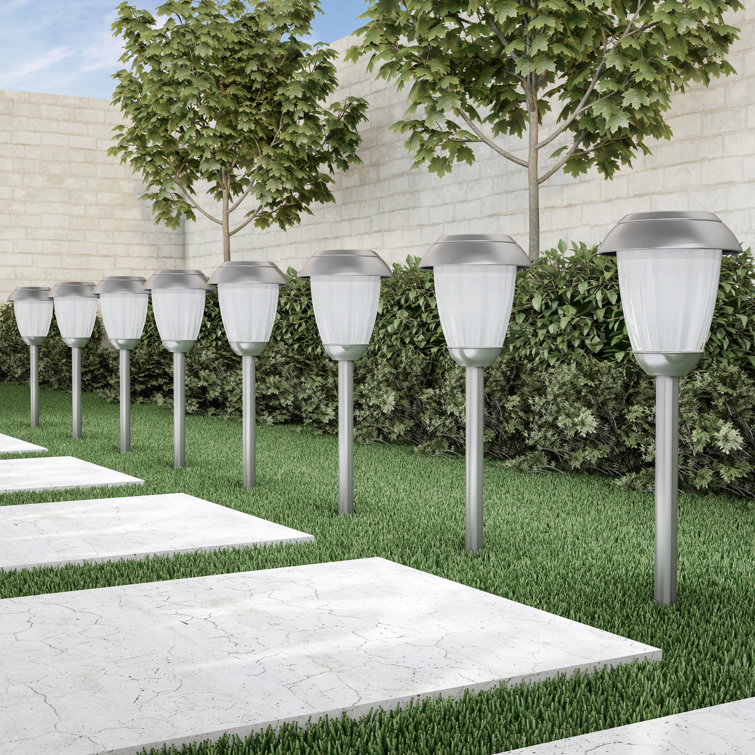 Gunmetal Solar Powered LED Pathway Lights Set of 8