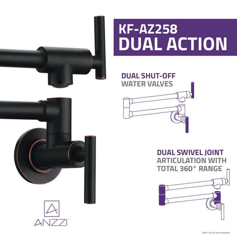 Oil Rubbed Bronze 24'' Wall Mounted Pot Filler