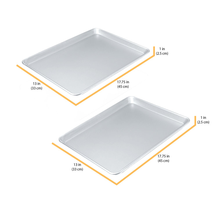 Set of 2 Aluminum Non-Stick Rectangular Baking Sheets