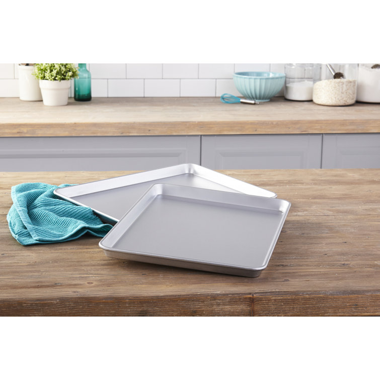 Set of 2 Aluminum Non-Stick Rectangular Baking Sheets