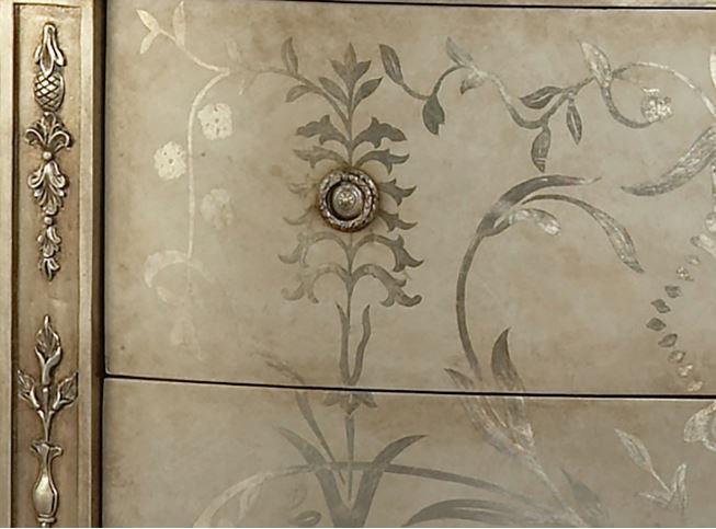 Melrose 56'' Antique Silver Leaf Mirrored Sideboard