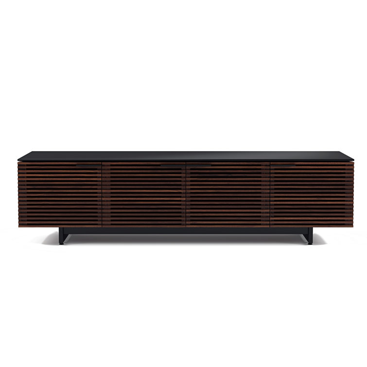 Chocolate Stained Walnut Media Console with Adjustable Shelves