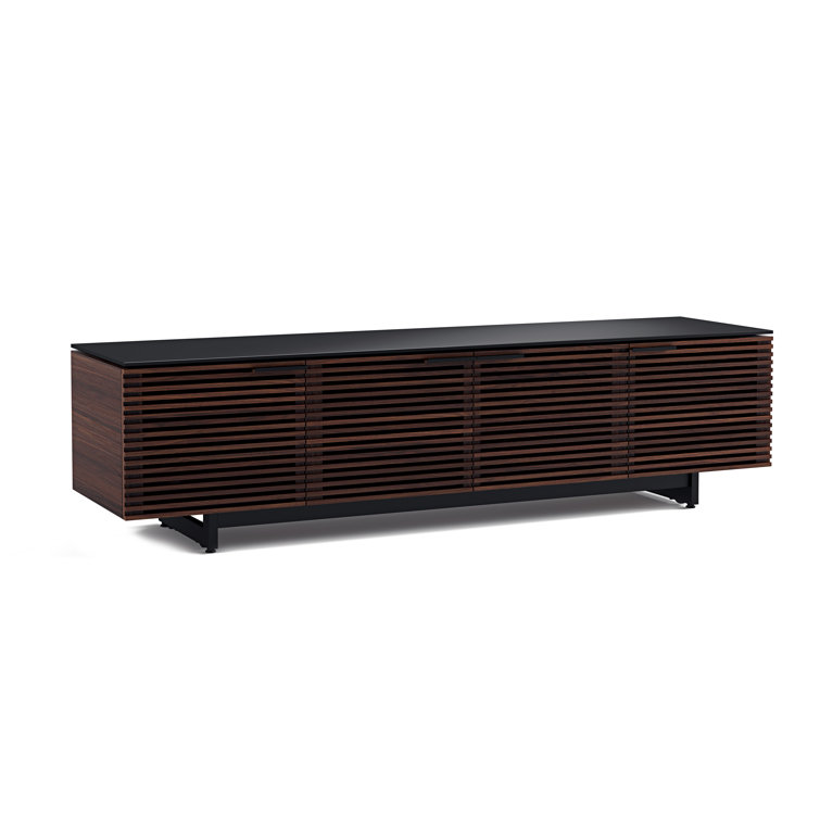 Chocolate Stained Walnut Media Console with Adjustable Shelves