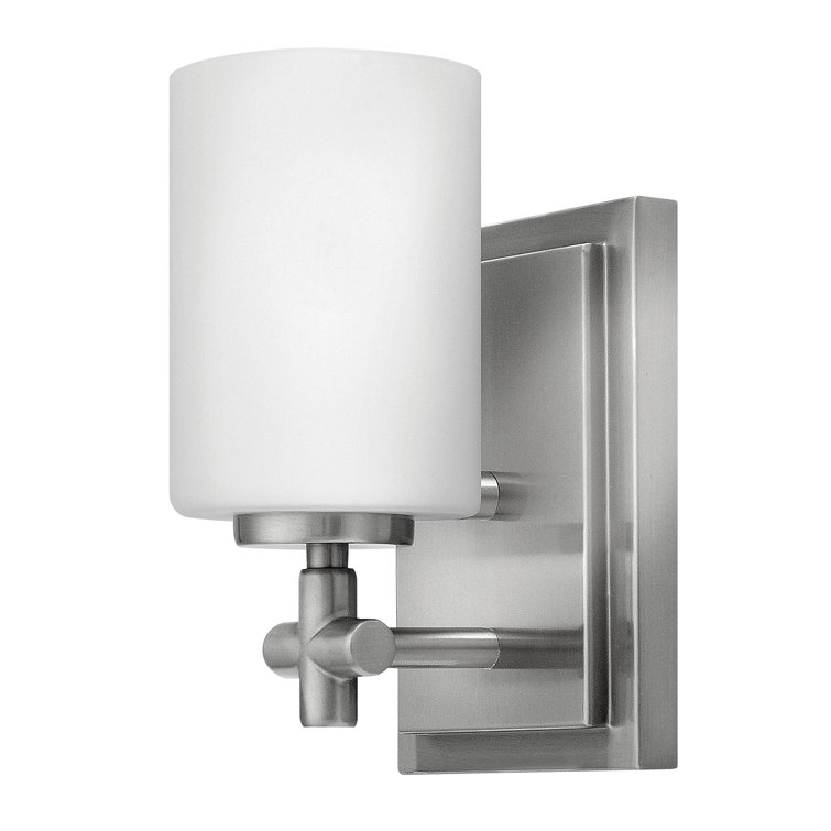 Sophisticated Brushed Nickel Wall Light with Etched Opal Glass