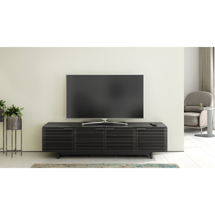 Charcoal Stained Ash 79'' Media Console with Cabinet