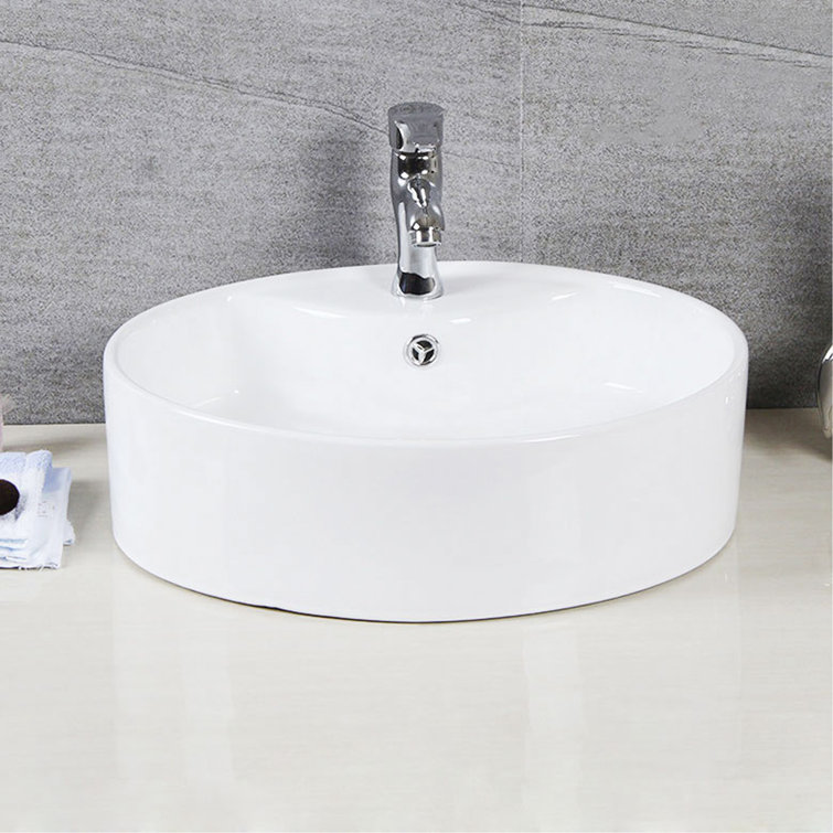 Elegant Brook White Ceramic Above-Counter Vessel Sink