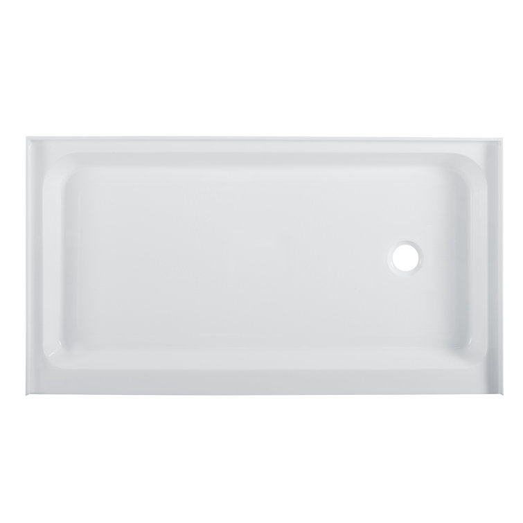 Voltaire 60" x 36" White Acrylic Shower Base with Right-Hand Drain