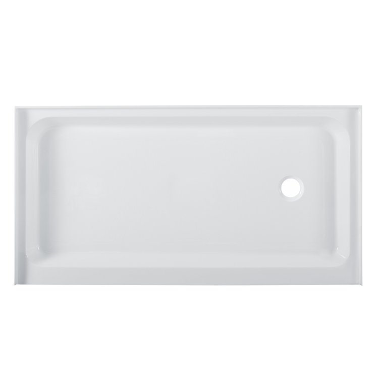 Voltaire 60" x 32" Gray Acrylic Shower Base with Right-Hand Drain