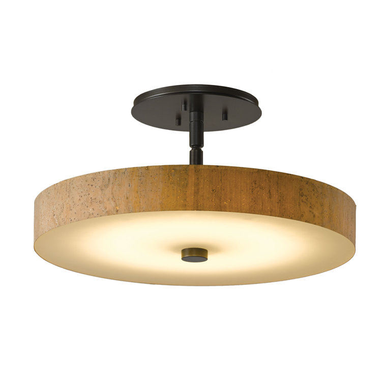 Dark Smoke LED Drum Semi Flush Mount Ceiling Light
