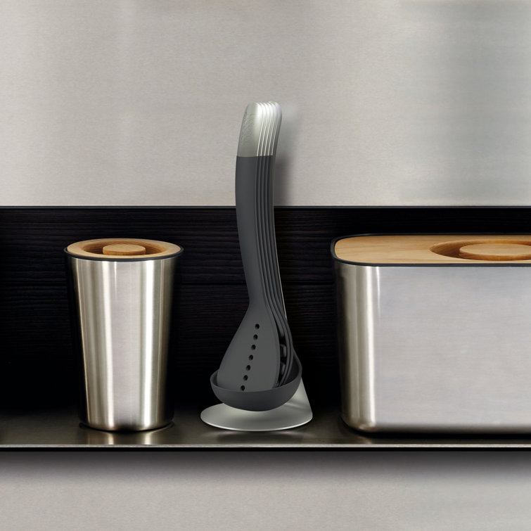 Compact Black and Stainless Steel 5-Piece Nesting Utensil Set
