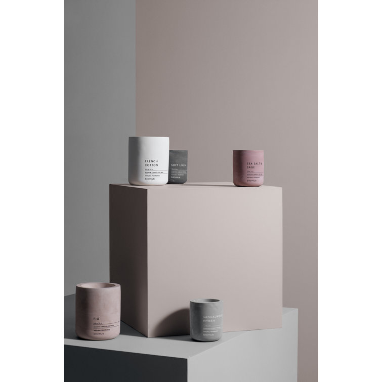 Soy Lavender & White Scented 4 oz Candle in Concrete Jar