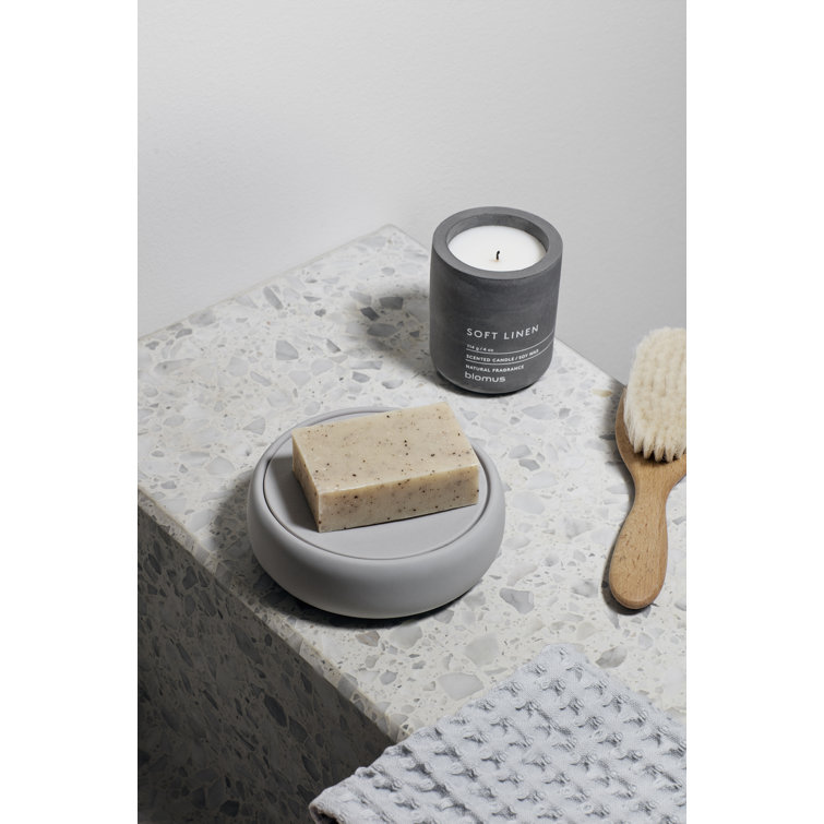 Lavender Whisper 10 oz Soy Scented Candle in White Concrete Jar
