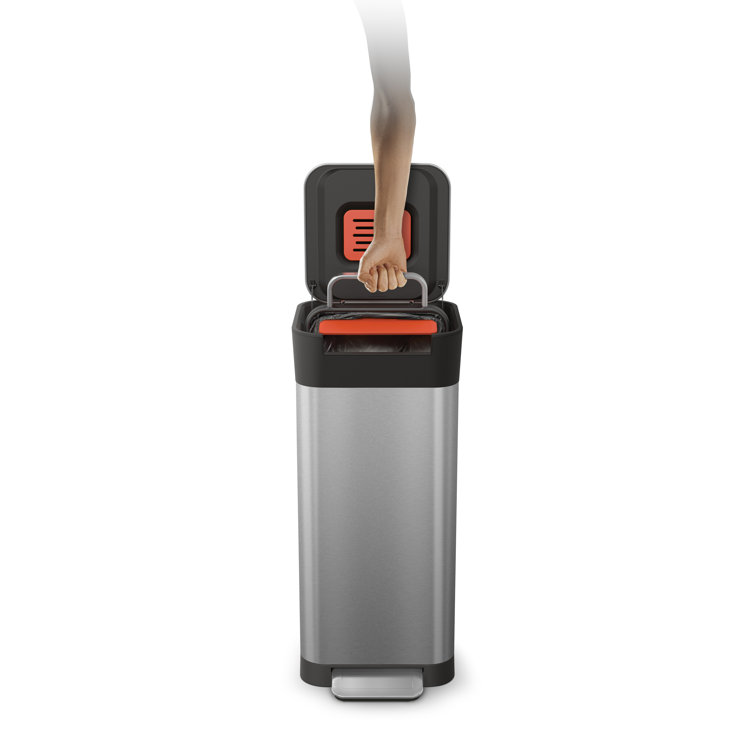 Fingerprint Resistant Stainless Steel Rectangular Trash Can with Pedal