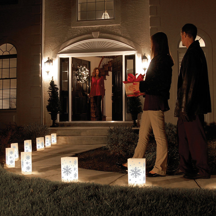 Silver Snowflake LED Hanging Christmas Lantern
