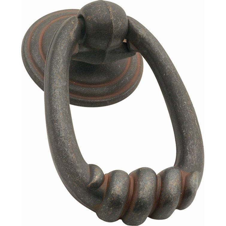 Pewter Rustic Iron Drop Bail Ring Cabinet Handle