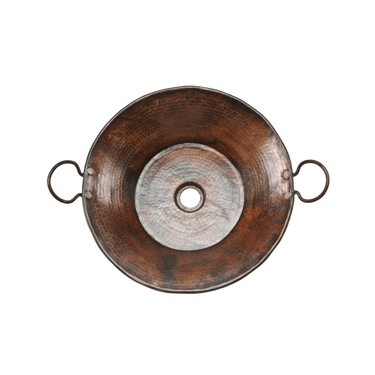 16" Round Hammered Copper Above-Counter Sink with Oil Rubbed Bronze Finish