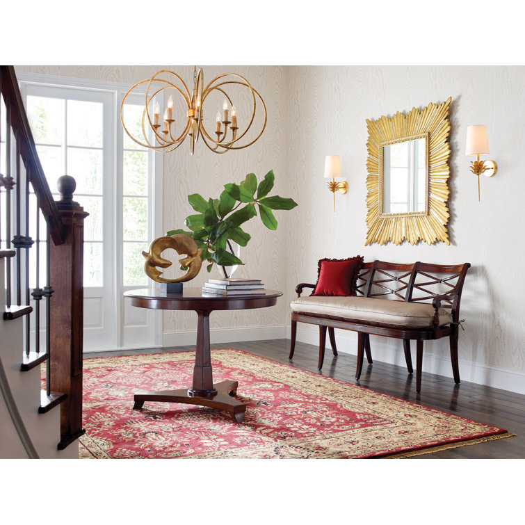 Delilah Gold Leaf 20.5" Contemporary Wallchiere with White Linen Shade