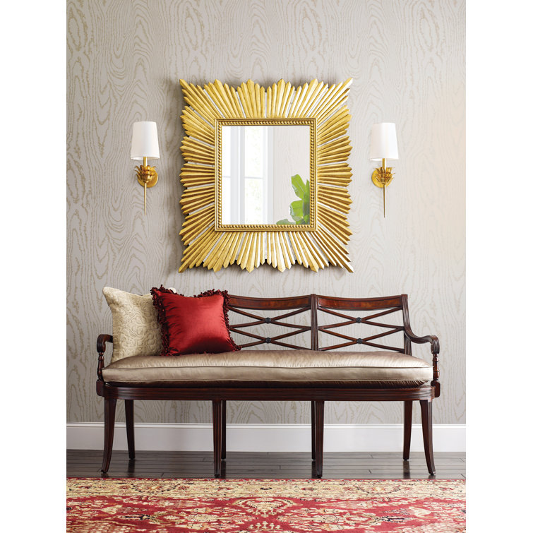 Delilah Gold Leaf 20.5" Contemporary Wallchiere with White Linen Shade
