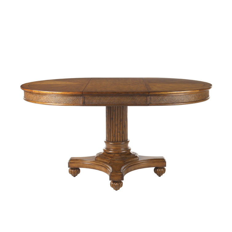 Brown Round Extendable Wood Dining Table