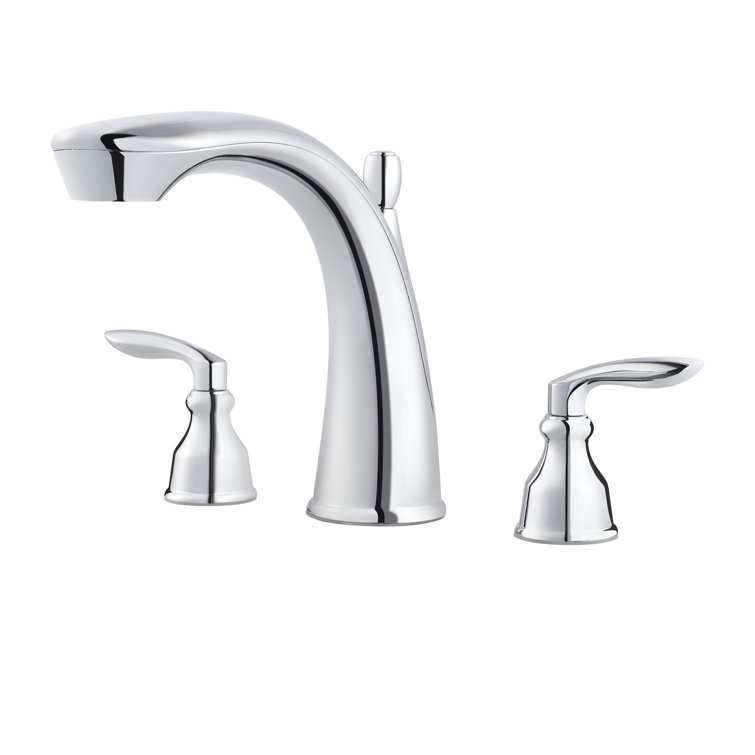 Avalon Polished Chrome Double Handle Roman Tub Faucet