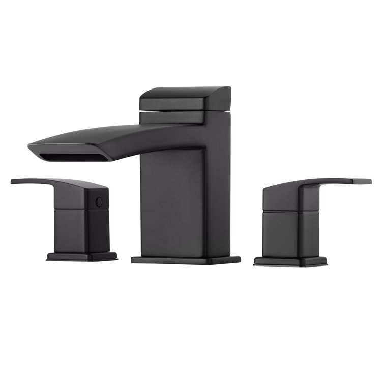 Matte Black Modern Double Handle Roman Tub Faucet