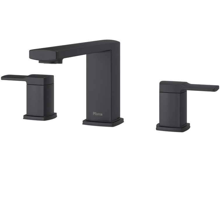 Matte Black Modern Double Handle Roman Tub Faucet