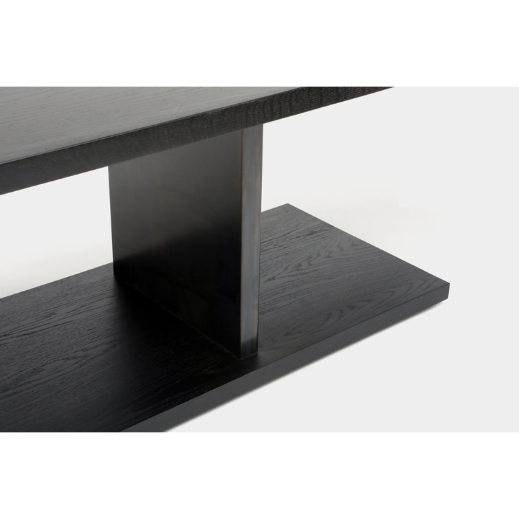 Contemporary Oak Wood Rectangular Dining Table for 6