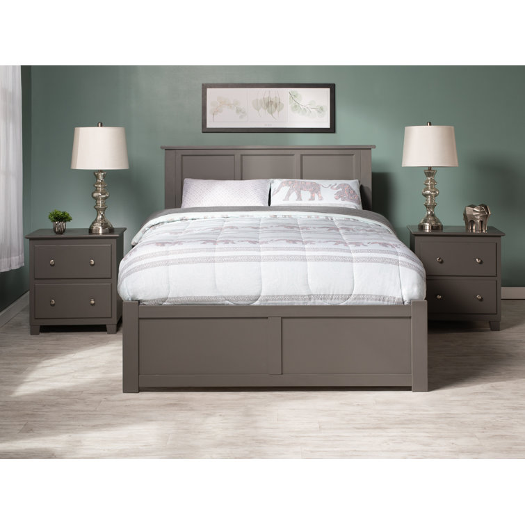 Madison Medium Stained Wood King Bed with Storage Drawers