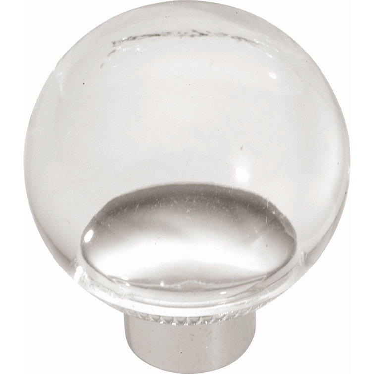 Clear Round Acrylic Cabinet Knob with Mounting Hardware