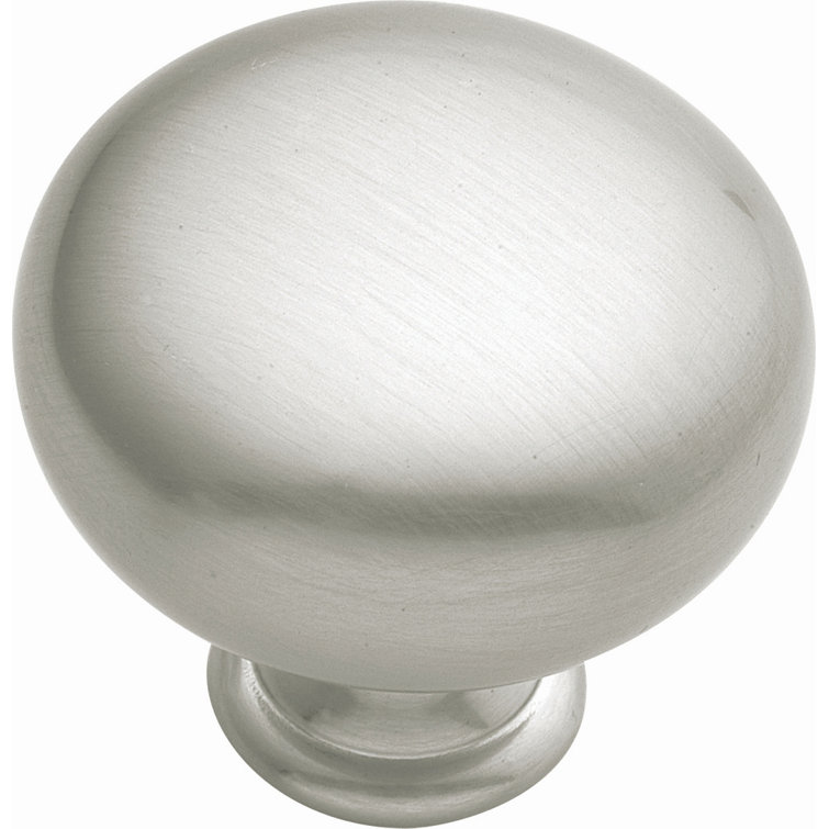 Satin Nickel Round Cabinet Knob with Mounting Hardware