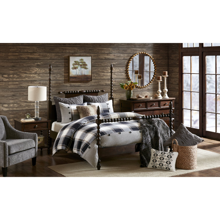 Urban Cabin Luxe Cotton Jacquard Queen Comforter Set in Brown