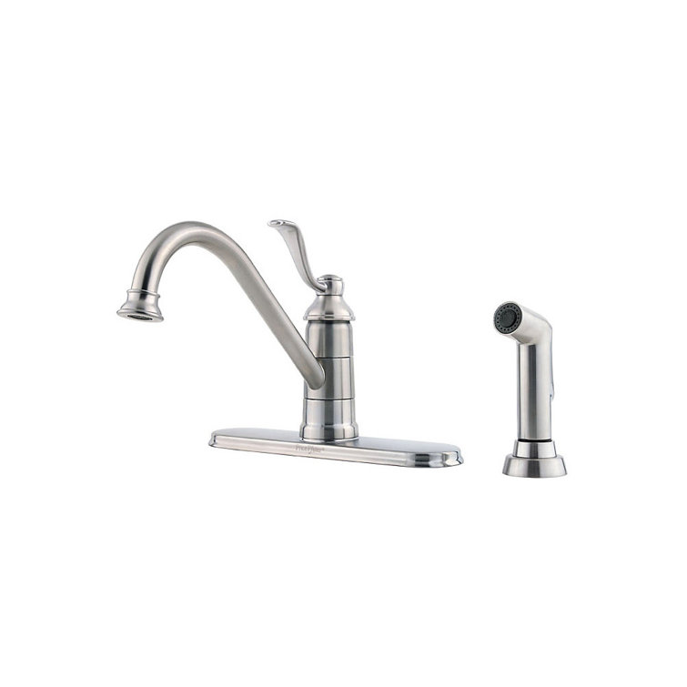 Portland Stainless Steel Single Handle Kitchen Faucet with Side Spray