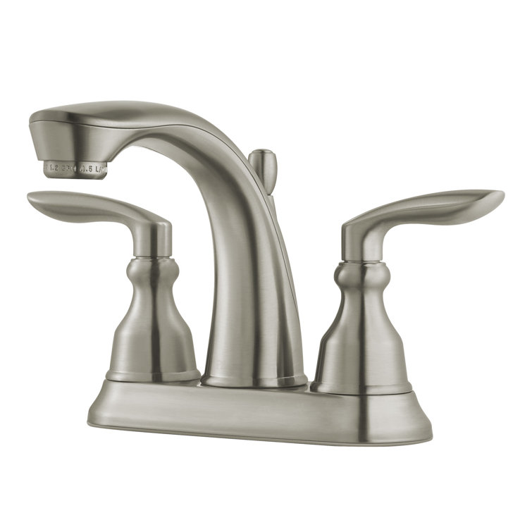 Brushed Nickel Double Handle Centerset Bathroom Faucet with Pop-Up Drain