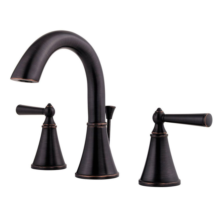 Tuscan Bronze Double Handle Widespread Bathroom Faucet
