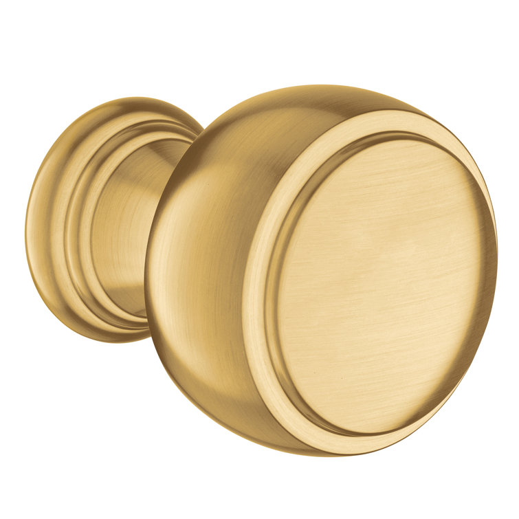 Brushed Gold Round Traditional Cabinet Knob
