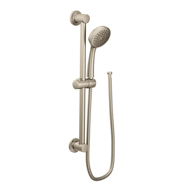 Brushed Nickel Handheld Showerhead with Adjustable Slide Bar