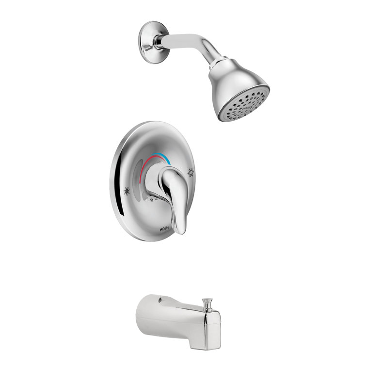 Chrome Modern Wall Mounted Tub and Shower Faucet Set