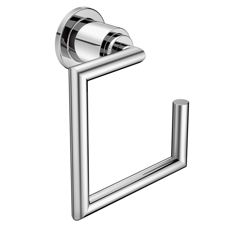 Matte Black Modern Wall Mounted Towel Ring