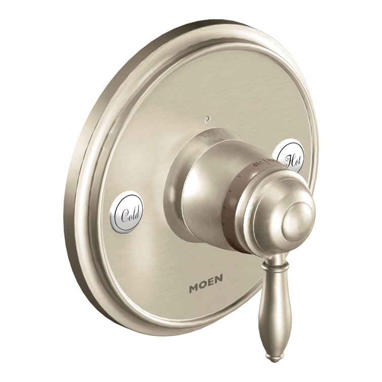 Brushed Nickel Wall-Mounted Thermostatic Valve Trim