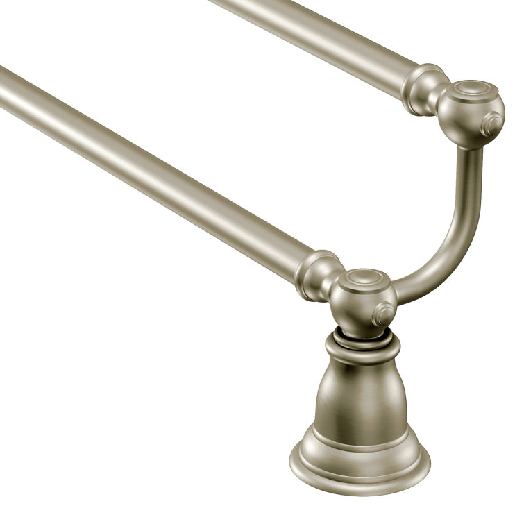 Kingsley 24-Inch Brushed Nickel Double Wall Mounted Towel Bar